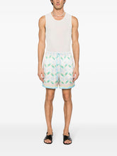 Ping Pong-print silk shorts